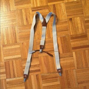Beige and Brown Adjustable Suspenders